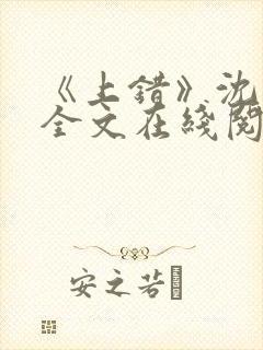 《上错》沈南初全文在线阅读笔趣阁