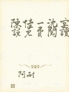 陈佳一沈宴西小说免费阅读封面