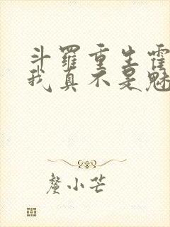 斗罗重生霍雨浩我真不是魅魔笔趣阁免费封面