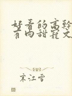 好看的高干小说有肉甜宠文封面