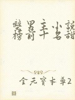 双男主小说排行榜前十名甜文