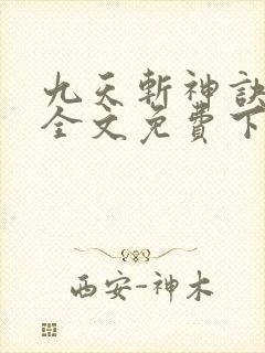 九天斩神诀林辰全文免费下载txt