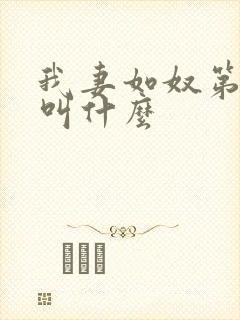 我妻如奴第二部叫什么