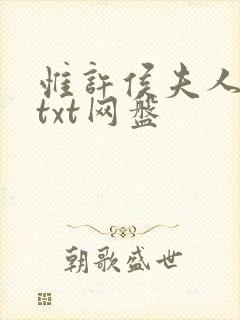 惟许侯夫人全本txt网盘封面