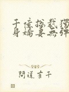 千亿总裁独宠替身娇妻无弹窗封面