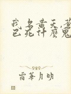 我名黄天,苍天已死什么鬼在线无弹窗