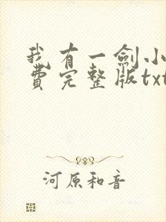 我有一剑小说免费完整版txt下载