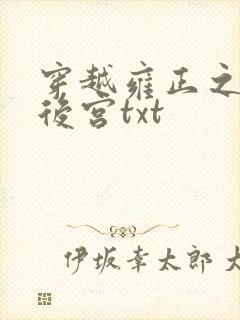 穿越雍正之极品后宫txt封面