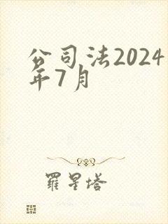 公司法2024年7月