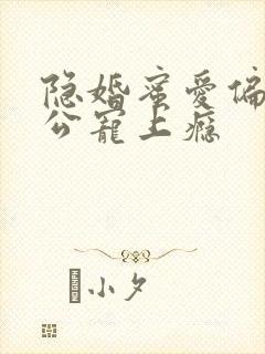 隐婚蜜爱偏执老公宠上瘾