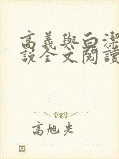 高义与白洁:小说全文阅读封面