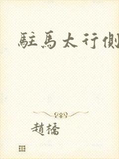 驻马太行侧封面