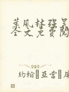 叶风林强吴雪兰全文免费阅读笔趣阁