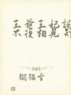 王爷王妃说此生不复相见 短剧