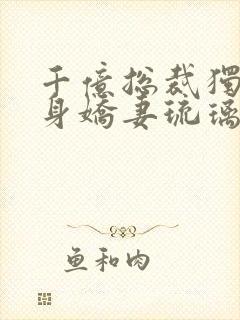 千亿总裁独宠替身娇妻琉璃雪雪封面