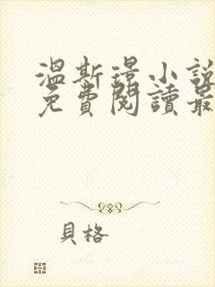 温斯璟小说全文免费阅读最新章节封面