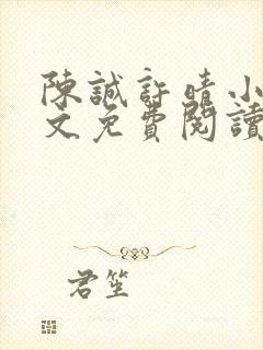 陈诚许晴小说全文免费阅读最新章节