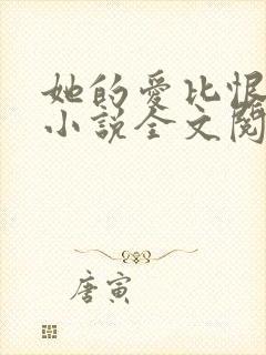 她的爱比恨长久小说全文阅读