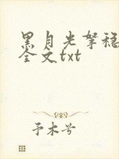 黑月光拿稳小说全文txt