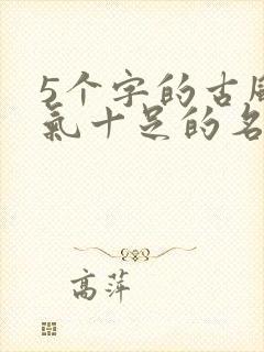 5个字的古风仙气十足的名字封面