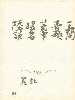 陆昭菱晋王的小说名笔趣阁