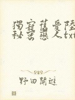 独宠旧爱陆少的秘密恋人txt