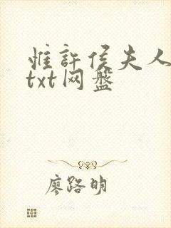 惟许侯夫人番外txt网盘