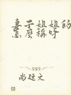 妻子姐姐的丈夫怎么称呼