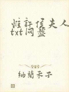 惟许侯夫人番外txt网盘