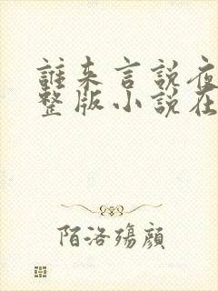 谁来言说夜晚完整版小说在线阅读