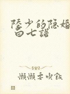 陆少的隐婚罪妻 白七诺封面