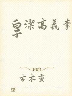 白洁高义李明东子封面