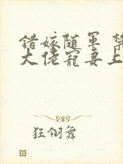 错嫁随军 禁欲大佬宠妻上瘾