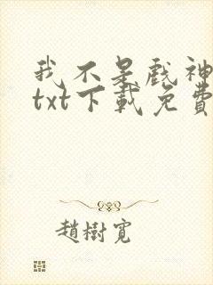 我不是戏神小说txt下载免费