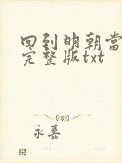 回到明朝当王爷完整版txt封面