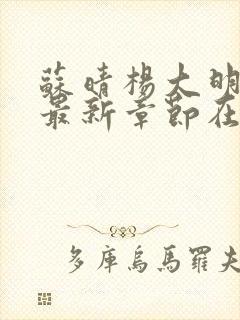 苏晴杨大明小说最新章节在线阅读