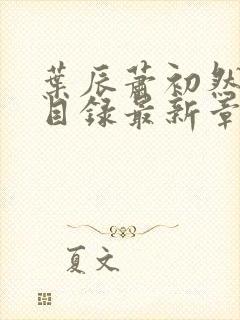 叶辰萧初然全部目录最新章节更新完了吗