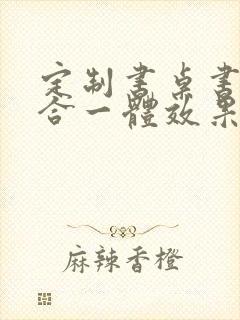 定制书桌书柜组合一体效果图