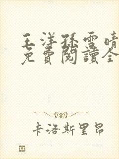 王洋孙雪晴小说免费阅读全文封面