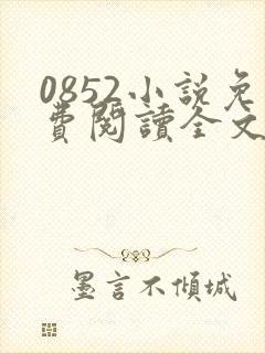 0852小说免费阅读全文最新章节封面