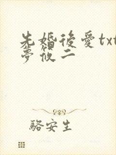 先婚后爱txt梦筱二