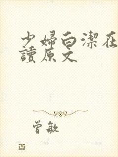 少妇白洁在线阅读原文封面