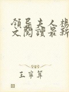 领导夫人杨姨全文阅读最新章节