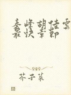 秦峰胡佳云更新最快章节