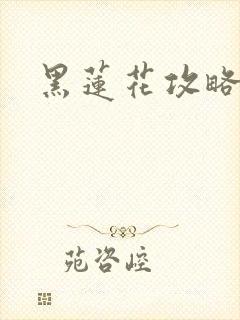 黑莲花攻略手册封面