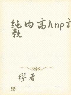 纯肉高hnp调教