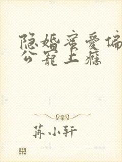 隐婚蜜爱偏执老公宠上瘾