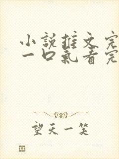 小说推文完结版一口气看完超级好看