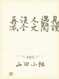 再没人遇见无删减全文阅读