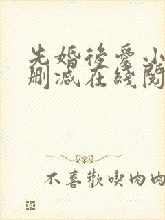 先婚后爱小说无删减在线阅读封面